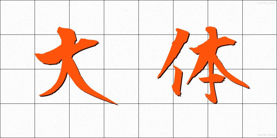 大体 (だいたい)