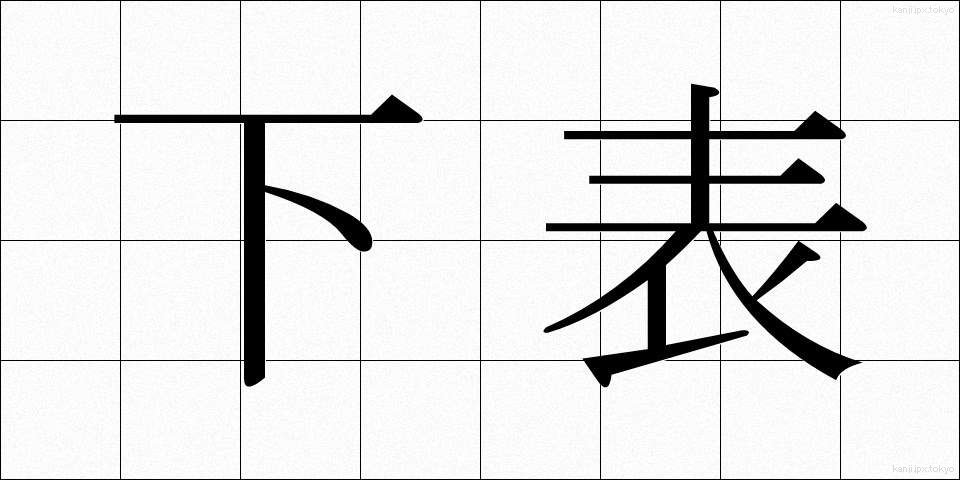 下表 (かひょう)