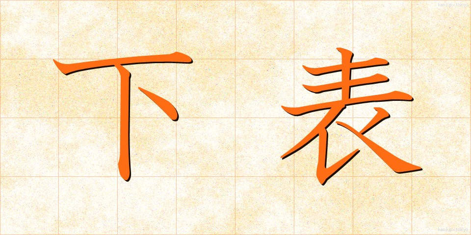 下表 (かひょう)