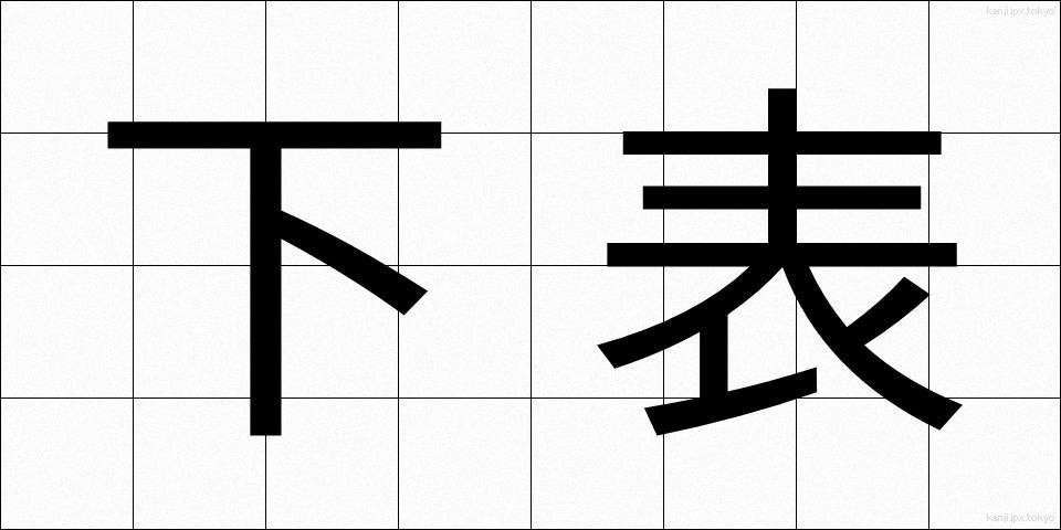 下表 (かひょう)