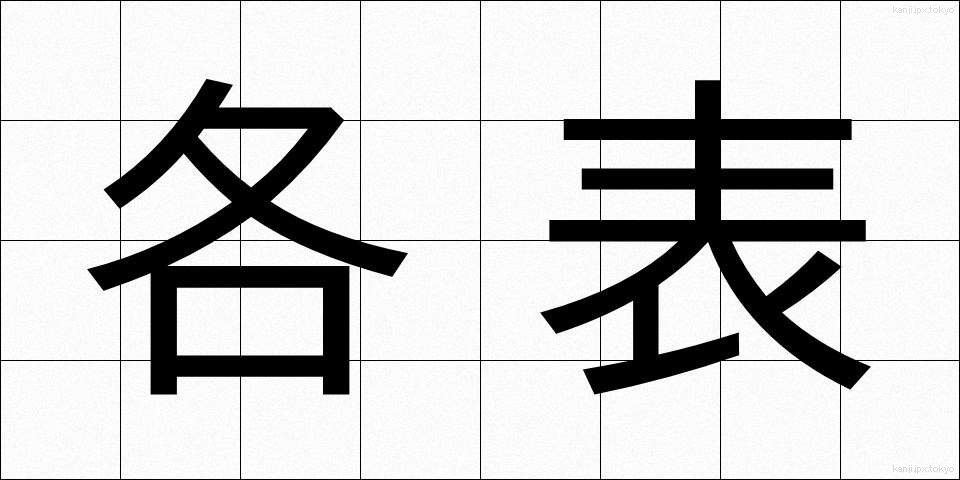 各表 (かくひょう)
