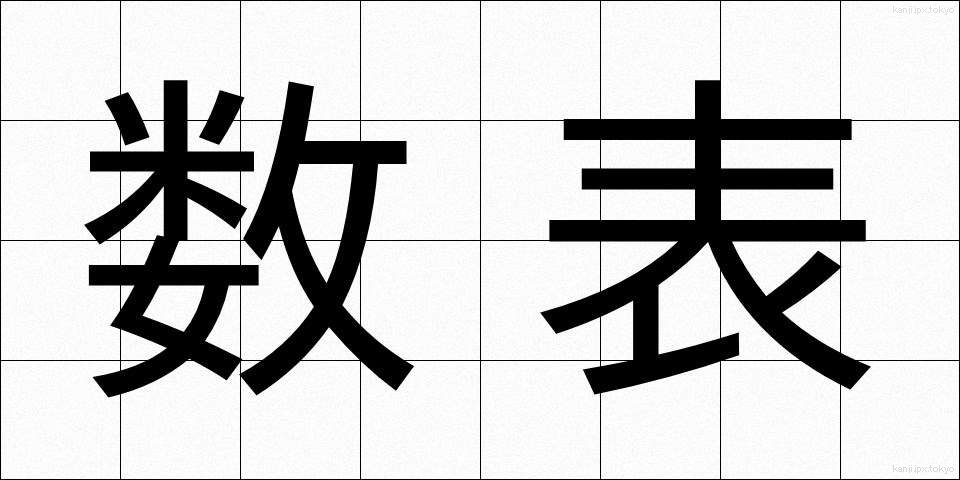 数表 (すうひょう)