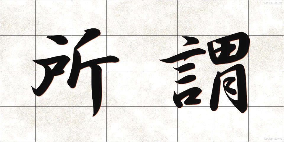 所謂 (いわゆる)