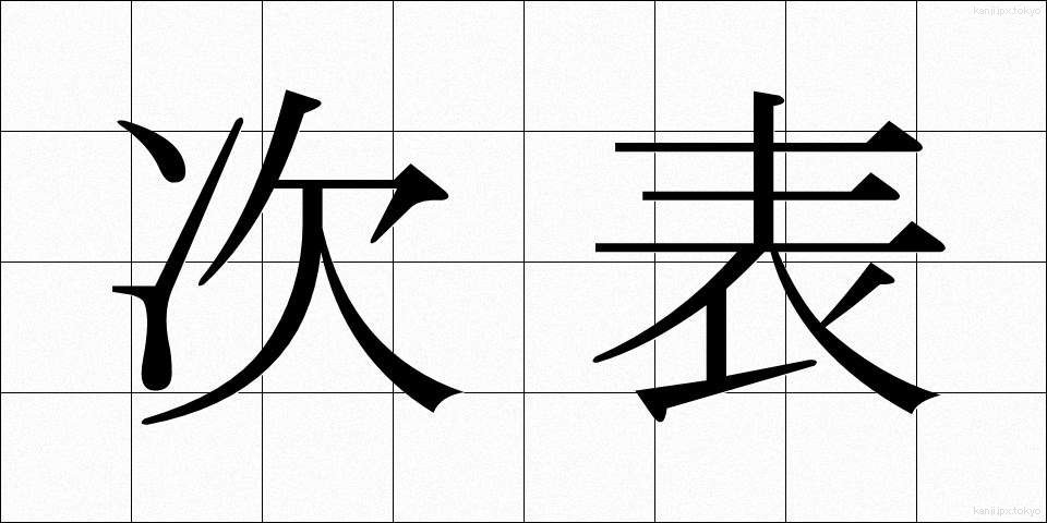 次表 (じひょう)