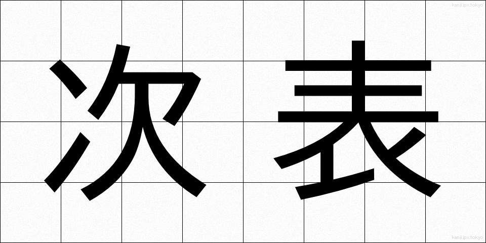 次表 (じひょう)