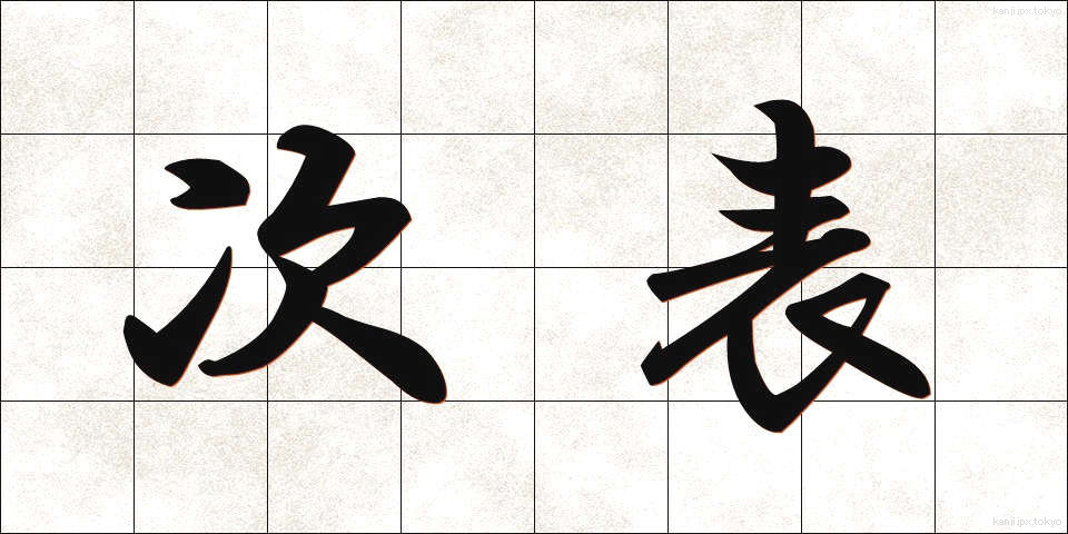 次表 (じひょう)