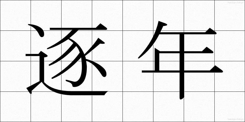 逐年 (ちくねん)