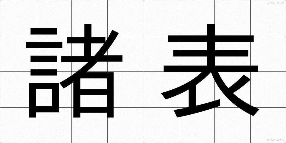 諸表 (しょひょう)