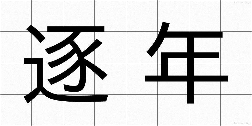 逐年 (ちくねん)