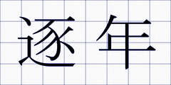 逐年